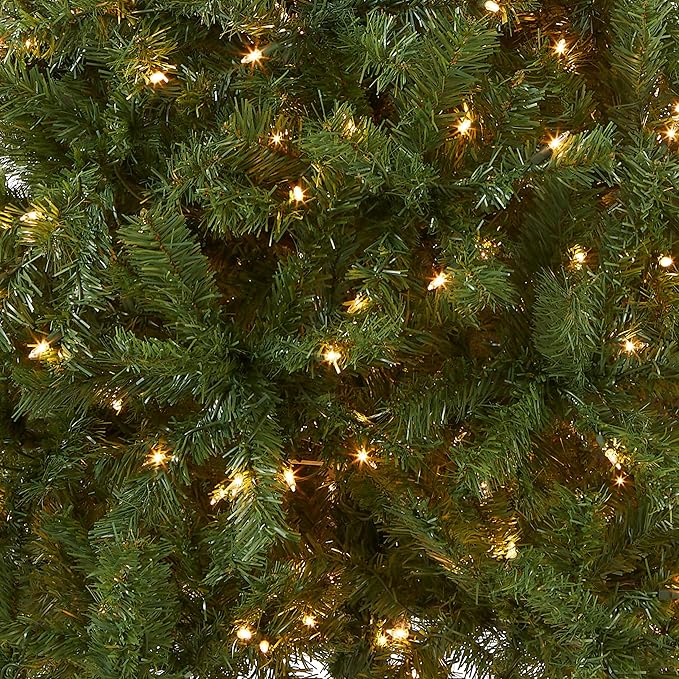 National Tree Company 6 ft Pre-Lit Artificial Christmas Tree, Kincaid Spruce, 400 Clear Lights, 700 Tips, Includes Stand, green