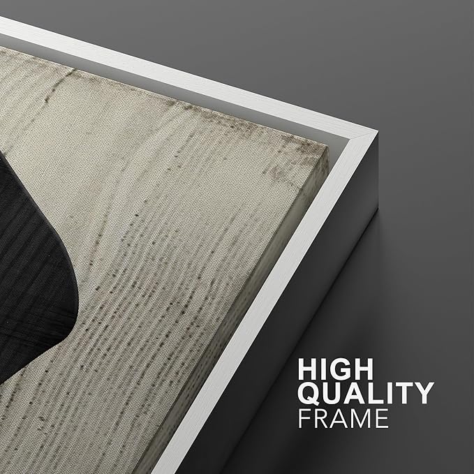 SIGNWIN Framed Canvas Print Wall Art Set Mid-Century Grunge Duotone Polygons Abstract Shapes Illustrations Minimal Decorative Nordic Zen Bohemian for Living Room, Bedroom, Office - 24"x36"x2 White