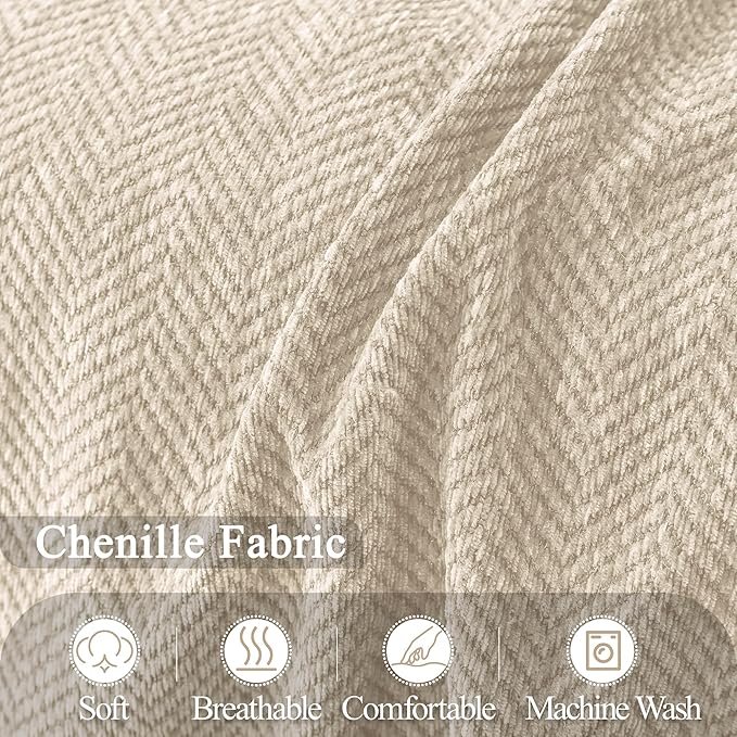 ALIECOM Sectional Couch Covers L Shape Sectional Sofa Cover for Dogs 2 Piece Thick Chenille L Shaped Couch Slipcover Blanket Chaise Pet Furniture Protector Washable (XX-Large, Light Khaki)