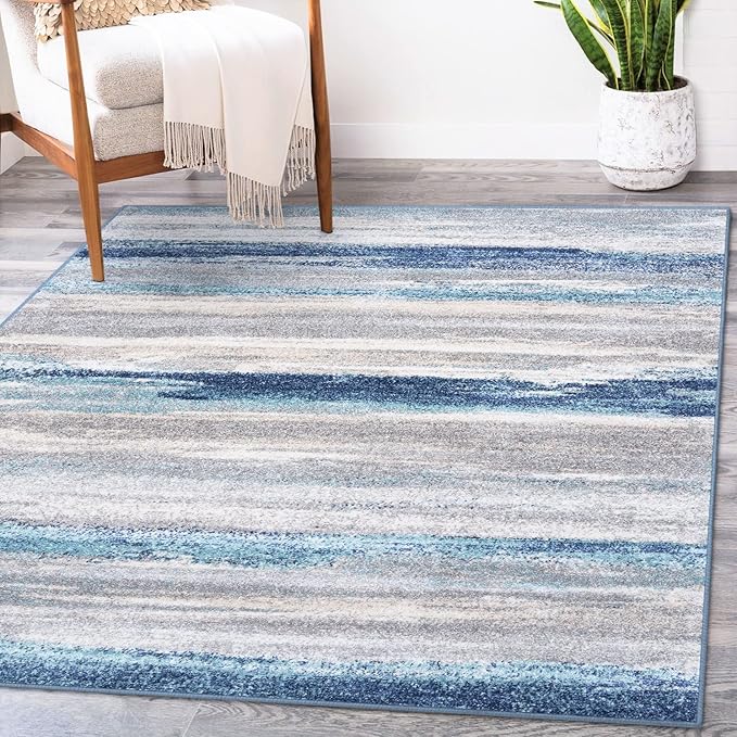LUXE WEAVERS Tower Hill Abstract Blue 9x12 Area Rug