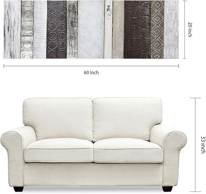 Empire Art Direct Abstract Wall Art Textured Hand Painted Canvas by Martin Edwards, Unframed, 60" x 20", Topographic