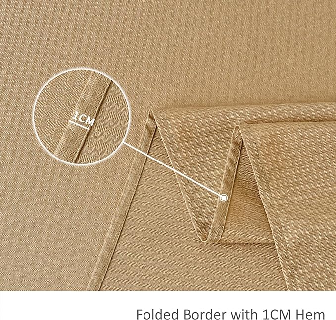 maxmill Rectangle Tablecloth Weaved Pattern Waterproof Spillproof Wrinkle Free Table Cloth, Kitchen Dining Tabletop Decoration, Fabric Table Cover for Holiday Parties, 52 x 70 Inch, Beige