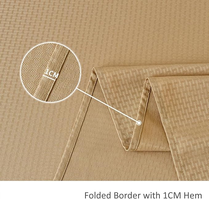 maxmill Rectangle Tablecloth Weaved Texture Design Water Resistant Wrinkle Free Spill-Proof, Soft Table Cloth for Dining Room Decoration, Banquet Parties Event Holiday Dinner, 52 x 84 Inch Beige