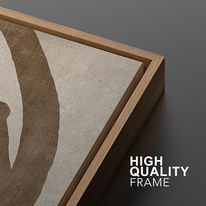 SIGNWIN Framed Canvas Print Wall Art Set Natural Flow Abstract Earth Tone Organic Shapes Cozy Neutral Minimal Decorative Nordic Zen Bohemian for Living Room, Bedroom, Office - 24"x36"x2 Natural