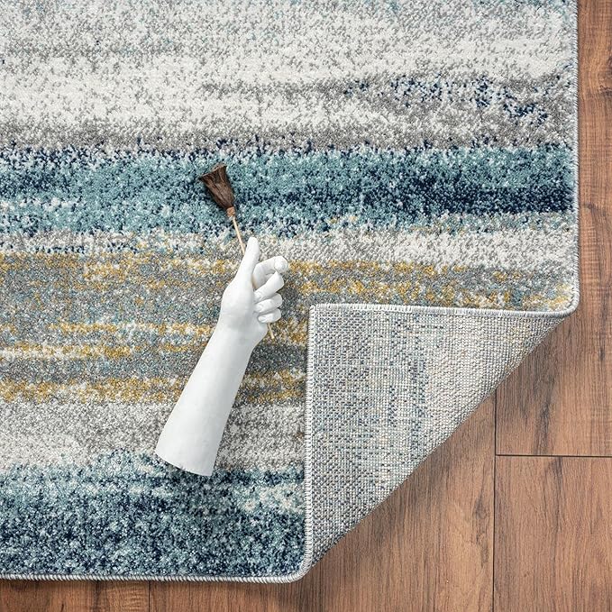 LUXE WEAVERS Rug Modern Area Rug Stain Resistant, Yellow and Blue/Size 6x9