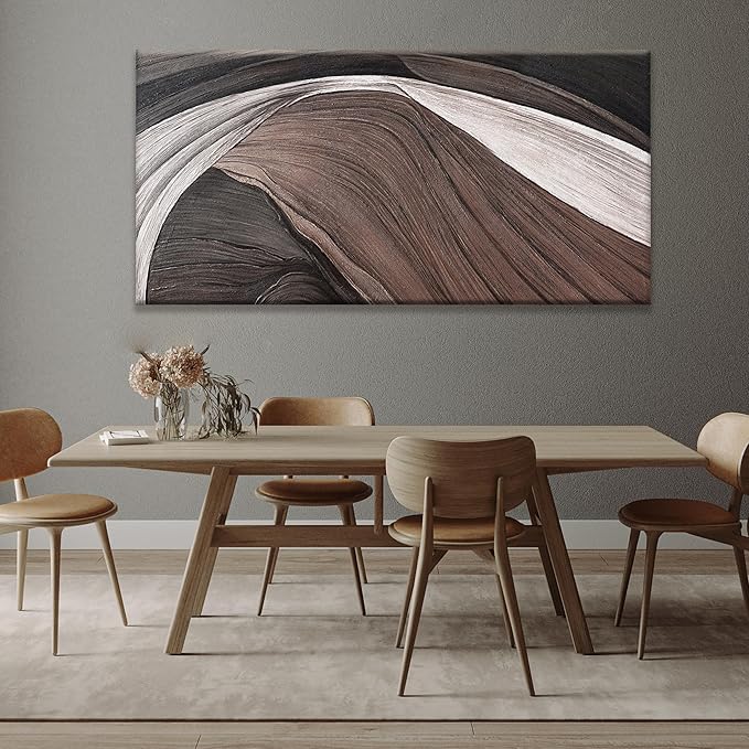 TAIJXAGSG Large Abstract Wall Art For Living Room Pints Black And White Canvas Art Wall Decor Prints Picture Painting Brown Maximalist Decor Artwork For Bedroom Modern Home Wall Decor 29x58 In