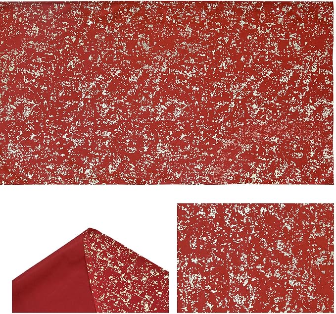 Artoid Mode Red Dutch Fleece Table Runner, Glitter Metallic Foil Holiday Kitchen Dining Table Decoration for Home Party Decor 13x90 Inch