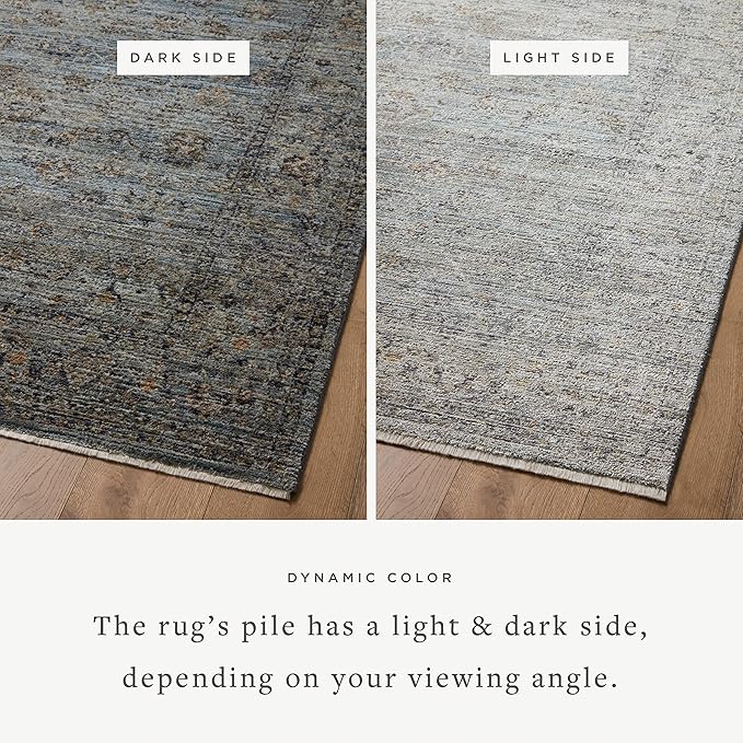 Loloi Jean Stoffer Katherine Collection KES-01 Ocean/Gold 2'-7'' x 12'-0'', .25" Pile Height, Runner Rug