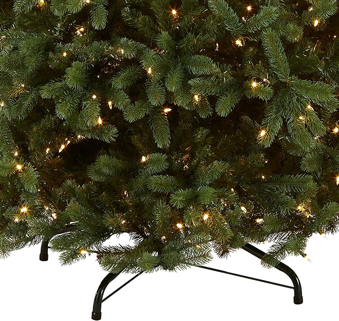 National Tree Company 9 ft Pre-Lit Downswept Douglas Fir Artificial Christmas Tree, 900 LED Lights, 3,185 Tips, PowerConnect, Foot Pedal, 10 Light Functions, Includes Stand, Green