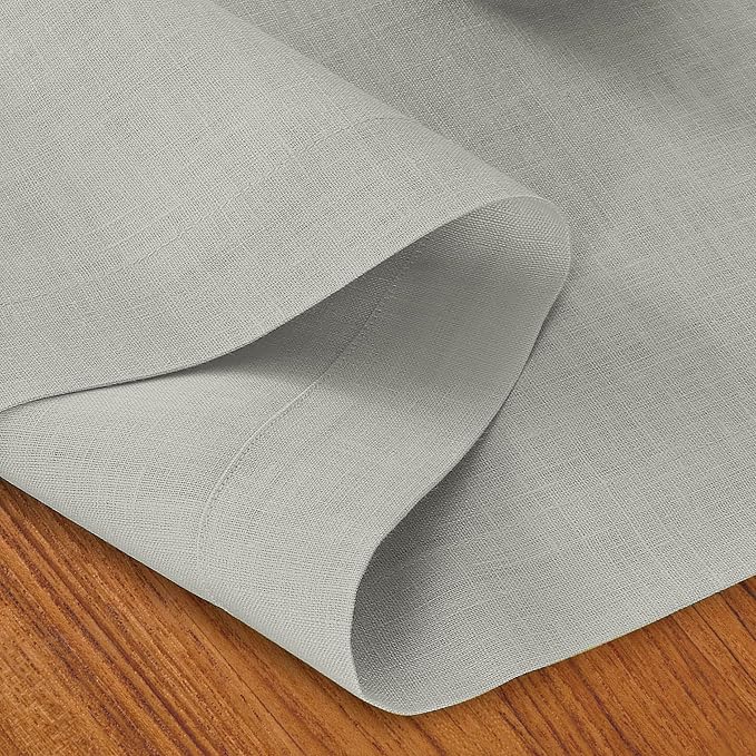 D'Moksha Homes Linen Silver Grey Table Runner 108 Inches Long - 100% Pure Linen Dining Table Runner 14 x 108 Inch for Winter, Christmas, Holiday - Machine Washable