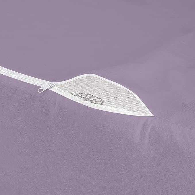 CirclesHome Wedge Pillow Cover 100% Cotton, Zippered Wedge Pillow Case Protector, Soft, Hypoallergenic & Breathable - Lavender, (25Wx26Lx10)