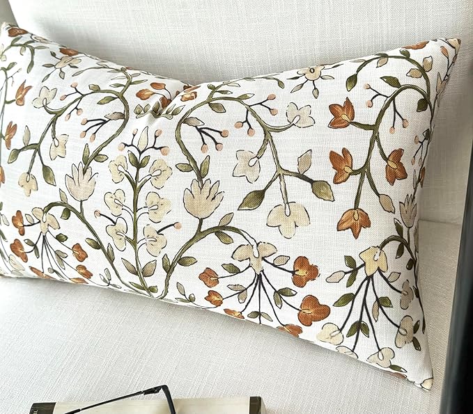 Zea Garden Printed Decorative Lumbar Accent Throw Pillow Cover - Decor for Living Room, Sofa, Chair, Patio, Car, Balcony, Bench, Porch, Nursery, Office, Bedroom - 14x24 Inches