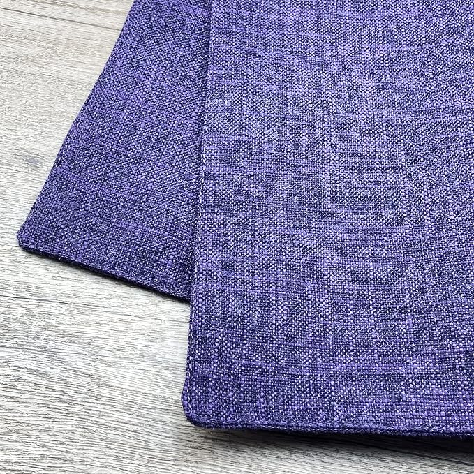 Weabetfu Cloth Placemats Set of 4 Heat Resistant Dining Table Placemmats Cotton Linen Machine Washable Kitchen Table Mats Wrinkle Free Thick Fabric Place Mat,Easy to Clean,13"x19" Purple