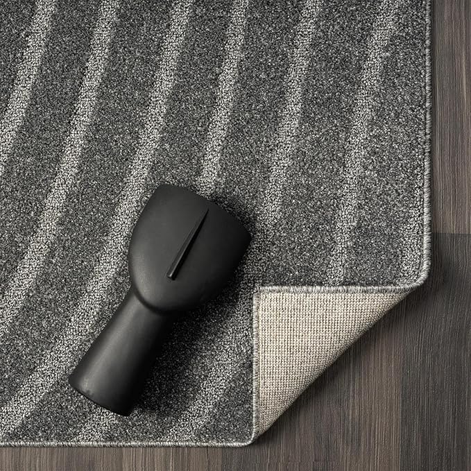 LUXE WEAVERS Modern Geometric Wave Anthracite 5x7 Area Rug