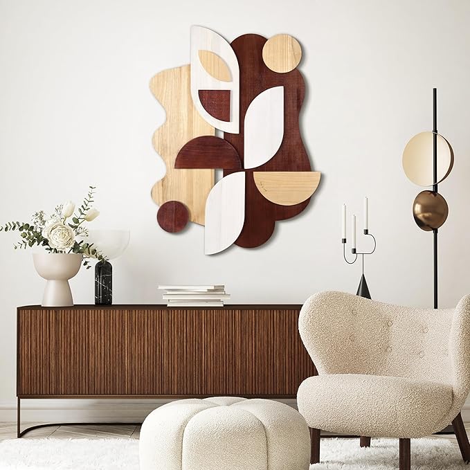 Empire Art Direct "Sands Serenade I Handmade Dimensional Solid Paulownia Wood Abstracts Wall Art, Ready to Hang, Living Room, Bedroom & Office, 40" x 30"x 1.42"