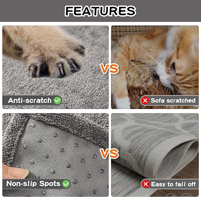 MEETSKY Couch Cover for 2 Cushion Sofa Washable, Cat Scratch Proof Sofa Covers, Furniture Protector Love Seat L Shape Soft Sectional Couch Covers for Dogs Pets, 71" x 102", Grey