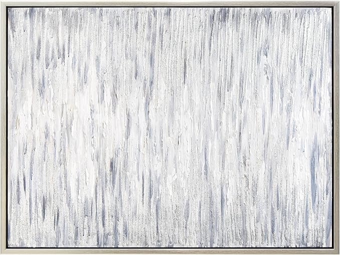 Empire Art Direct Gray Field II Textured Glitter Hand Painted Framed Canvas Wall Art, Ready to Hang, Living Room, Bedroom & Office, 30"x40"x1.5"
