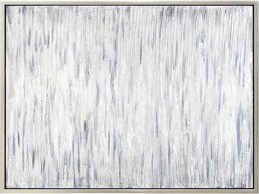 Empire Art Direct Gray Field II Textured Glitter Hand Painted Framed Canvas Wall Art, Ready to Hang, Living Room, Bedroom & Office, 30"x40"x1.5"