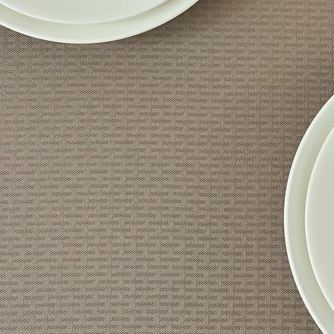 maxmill Square Jacquard Tablecloth Waterproof Spillproof Wrinkle Resistant Soft Weaved Design Table Cloth for Dinner and Party Washable Fabric Cover, Indoor and Outdoor Use, 60 x 60 Inch, Brown