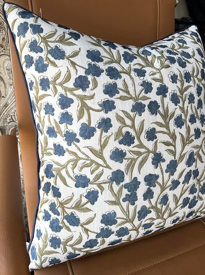 Cullum Floral Printed Decorative Square Accent Throw Pillow Cover - Decor for Living Room, Sofa, Chair, Patio, Car, Balcony, Bench, Porch, Nursery, Office, Bedroom - 20x20 Inches