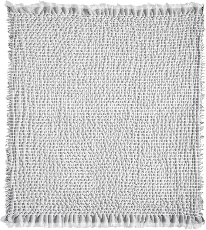 CREVENT 50"X60" Farmhouse Breathable Soft Waffle Throw Blanket for Couch Chair Bed, Outdoor Blanket for Travelling Wrap (Grey)