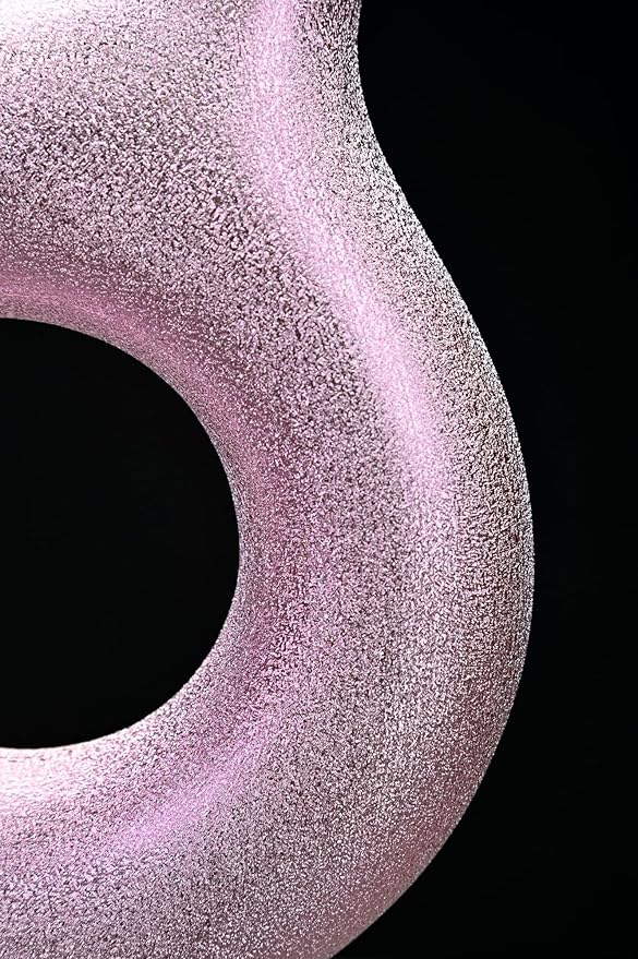 Modern Donut-Shaped Decorative Vases, Handmade Minimalist Boho ins Style, Modern Vase for Home Decor for Wedding Dinner Table Party Living Room Office Bedroom (Purple-Gold, Small)
