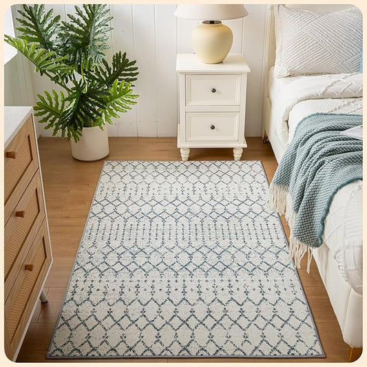 Istana 3x5 Area Rug - Blue Modern Rugs for Living Room 3x5 - Foldable Rugs for Bedroom/Living Room Rug - Stain Resistant Washable Rug - Eco-Friendly Small Area Rugs