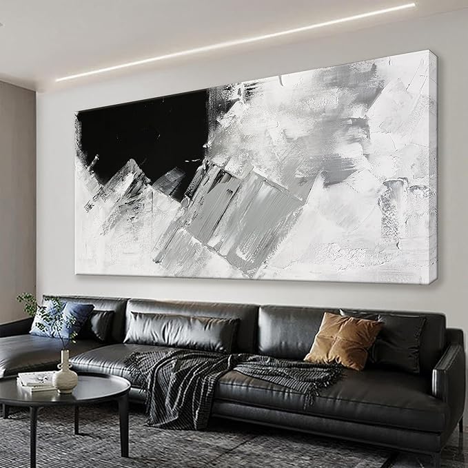 TAIJXAGSG Abstract Canvas Art Wall Decor Painting Home Wall Decor 20x40 Inch Decorations Black Grey Abstract Wall Art Office Canvas Picture For Bedroom Kitchen Office Artwork