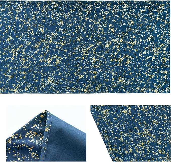 Artoid Mode Navy Blue Dutch Fleece Table Runner, Glitter Metallic Foil Holiday Kitchen Dining Table Decoration for Home Party Decor 13x72 Inch