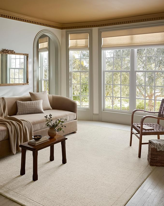 Loloi Magnolia Home by Joanna Gaines Henley Collection Ivory/Smoke 9'-3" x 13' Area Rug