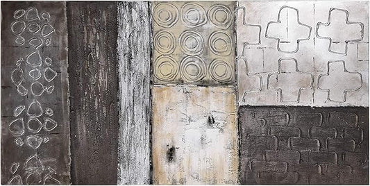 Empire Art Direct "Stacked 2" Original Textured Metallic Oil Painting by Martin Edwards