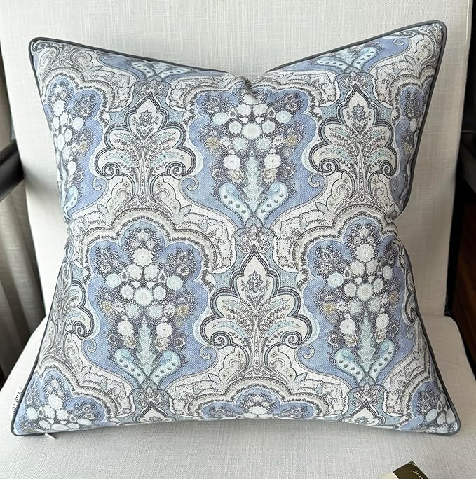 Monaco Printed Decorative Square Accent Throw Pillow Cover - Decor for Living Room, Sofa, Chair, Patio, Car, Balcony, Bench, Porch, Nursery, Office, 20x20 Inches