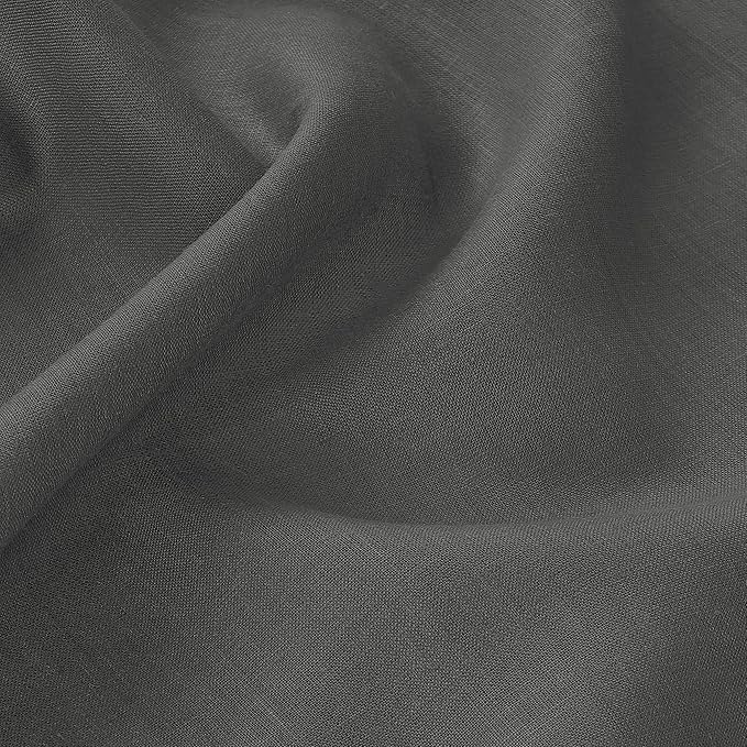 D'Moksha Homes Charcoal Grey Linen Tablecloth 60 x 120 Inch - 100% Pure Linen Hemstitch Tablecloth for Rectangle Tables - Classic Hemstitch, Machine Washable Table Cloth for Thanksgiving
