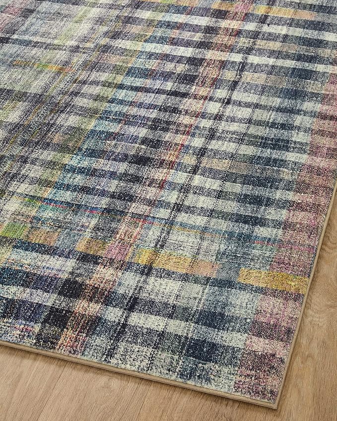 Loloi Chris Loves Julia Humphrey Collection HUM-04 Plum/Multi 3'-6'' x 5'-6'', .38" Pile Height, Accent Rug feat. CloudPile