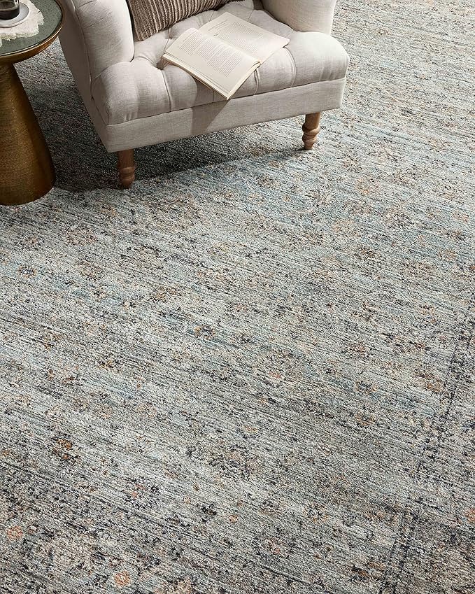 Loloi Jean Stoffer Katherine Collection KES-01 Ocean/Gold 7'-10'' x 10', .25" Pile Height, Area Rug