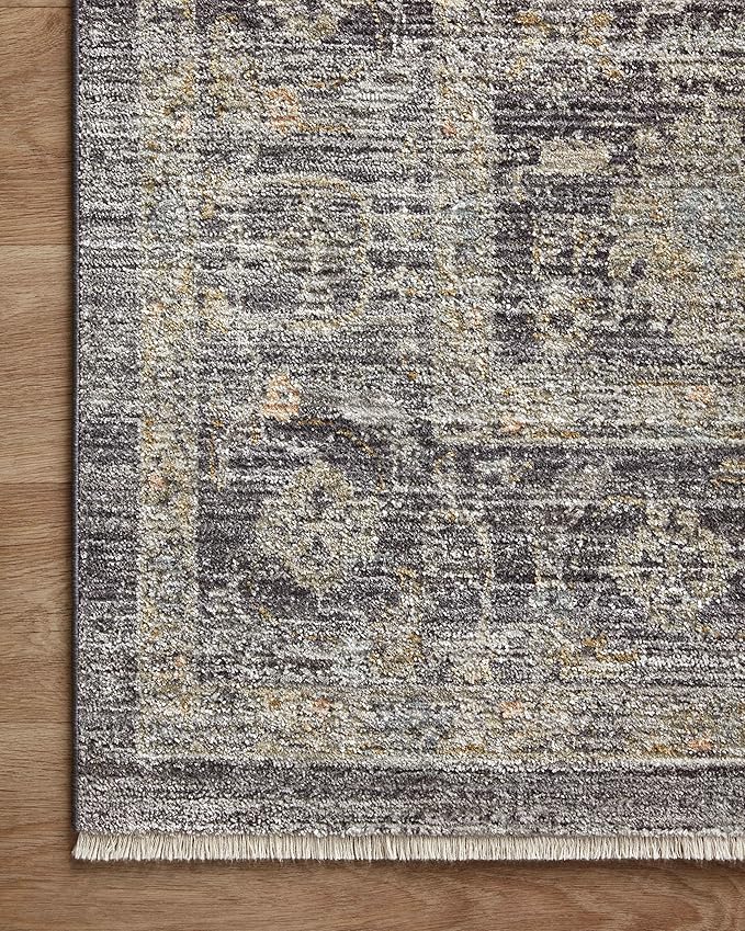 Loloi Jean Stoffer Katherine Collection KES-03 Midnight/Tobacco 2'-7" x 12'-0", .25" Pile Height, Runner Rug