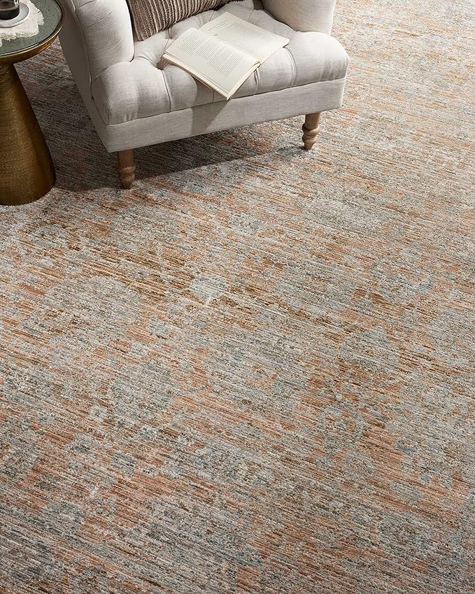 Loloi Jean Stoffer Katherine Collection KES-02 Terracotta/Smoke 2'-7'' x 10'-0'', .25" Pile Height, Runner Rug