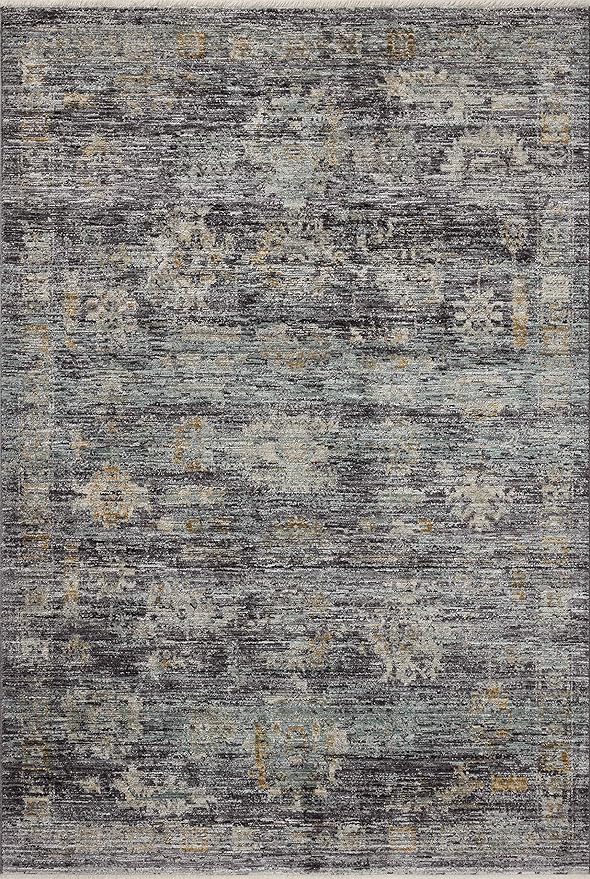 Loloi Jean Stoffer Katherine Collection KES-04 Ink/Jade 11'-6'' x 15'-7'', .25" Pile Height, Area Rug
