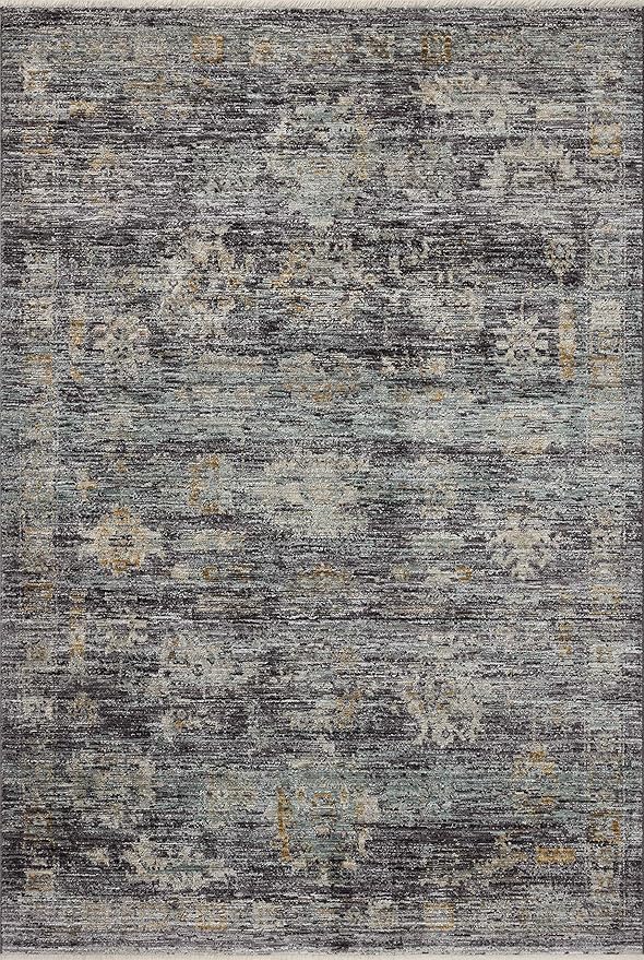 Loloi Jean Stoffer Katherine Collection KES-04 Ink/Jade 2'-7" x 16'-0", .25" Pile Height, Runner Rug