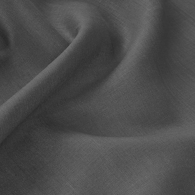 D'Moksha Homes Charcoal Grey Linen Tablecloth 60 x 108 Inch - 100% Pure Linen Grey Table Cloth for Rectangle Tables - Classic Hemstitch, Machine Washable Tablecloth for Thanksgiving