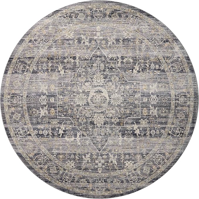 Loloi Jean Stoffer Katherine Collection KES-03 Midnight/Tobacco 7'-10'' x 10', .25" Pile Height, Area Rug