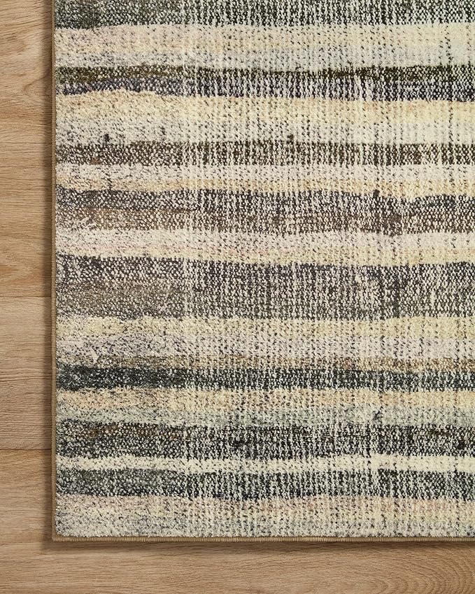 Loloi Chris Loves Julia Humphrey Collection HUM-01 Natural/Moss 2'-0'' x 5'-0'', .38" Pile Height, Accent Rug feat. CloudPile