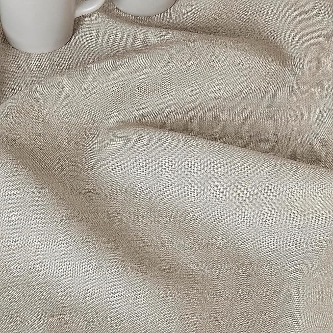 D'Moksha Homes Natural Linen Tablecloth 60 x 156 Inch - 100% Pure Linen Natural Tablecloth for Rectangle Tables - Classic Hemstitch, Machine Washable Table Cloth for Thanksgiving, Christmas, Holiday