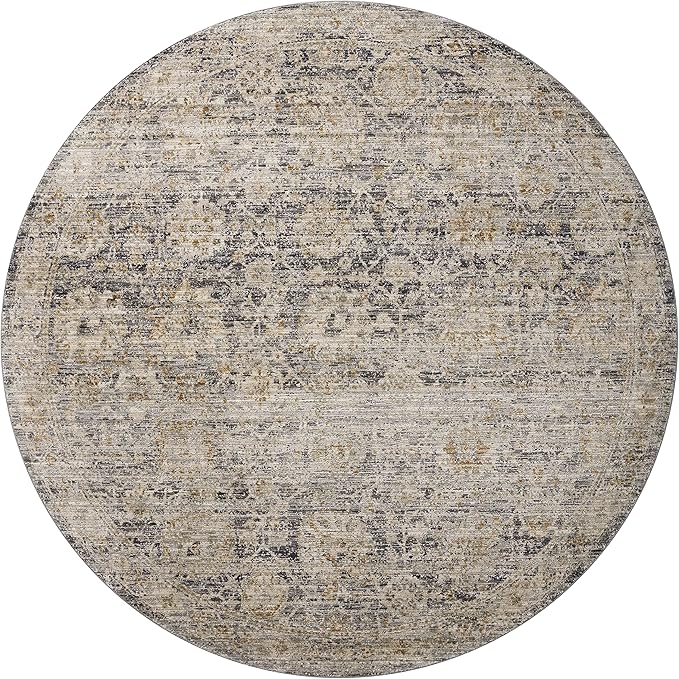 Loloi Jean Stoffer Katherine Collection KES-02 Charcoal/Gold 9'-6'' x 13'-1'', .25" Pile Height, Area Rug