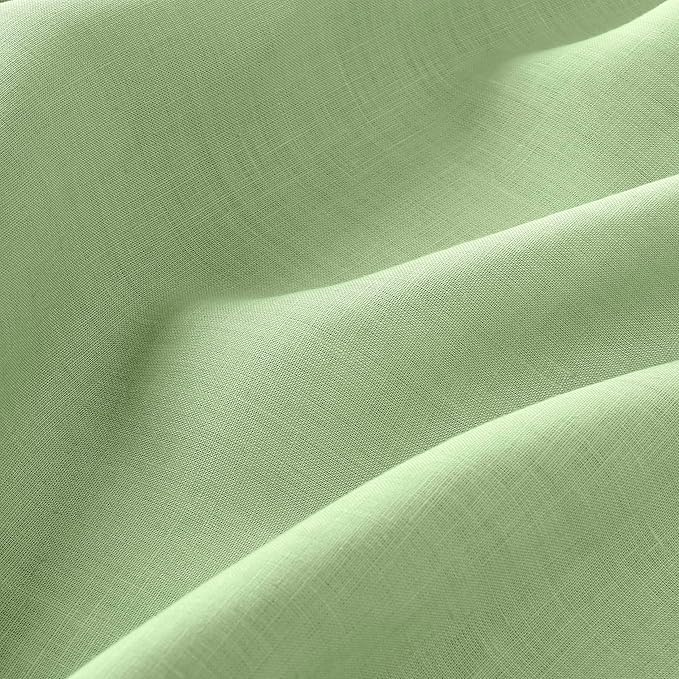D'Moksha Homes Sage Green Linen Tablecloth for Rectangle Tables 60 x 102 Inch - Classic Hemstitch 100% Pure Linen Green Table Cloth - Machine Washable Dining Tablecloth for Thanksgiving, Christmas