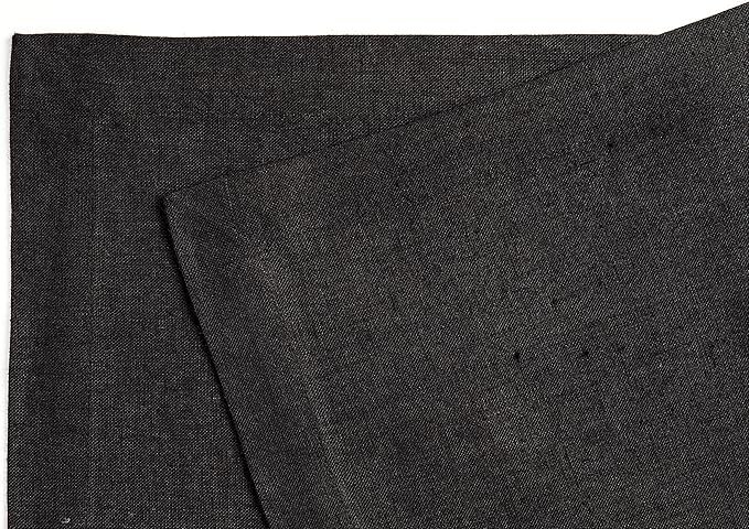 Solino Home Linen Black Placemats Set of 4 - 100% Pure Linen Placemats 14 x 19 Inch for Winter, Christmas, Holiday, New Year - Fete