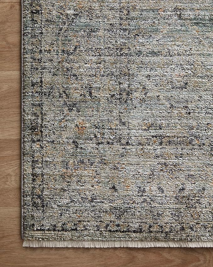 Loloi Jean Stoffer Katherine Collection KES-01 Ocean/Gold 2'-7'' x 12'-0'', .25" Pile Height, Runner Rug