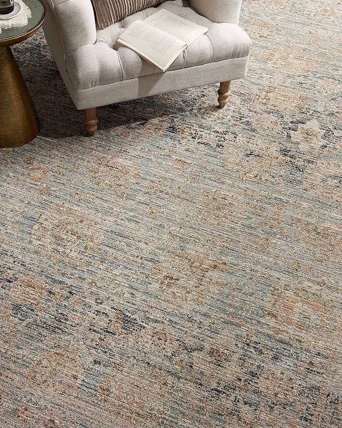 Loloi Jean Stoffer Katherine Collection KES-02 Ocean/Coral 3'-6'' x 5'-6'', .25" Pile Height, Accent Rug