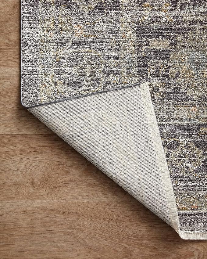 Loloi Jean Stoffer Katherine Collection KES-03 Midnight/Tobacco 5'-3'' x 7'-9'', .25" Pile Height, Area Rug