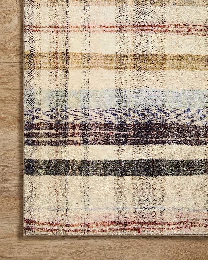 Loloi Chris Loves Julia Humphrey Collection HUM-02 Ivory/Multi 3'-6'' x 5'-6'', .38" Pile Height, Accent Rug feat. CloudPile